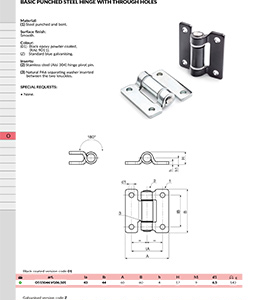 BASIC PUNCHED STEEL HINGE WITH THROUGH HOLES