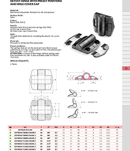 DETENT HINGE WITH PRESET POSITIONS AND HOLE COVER CAP